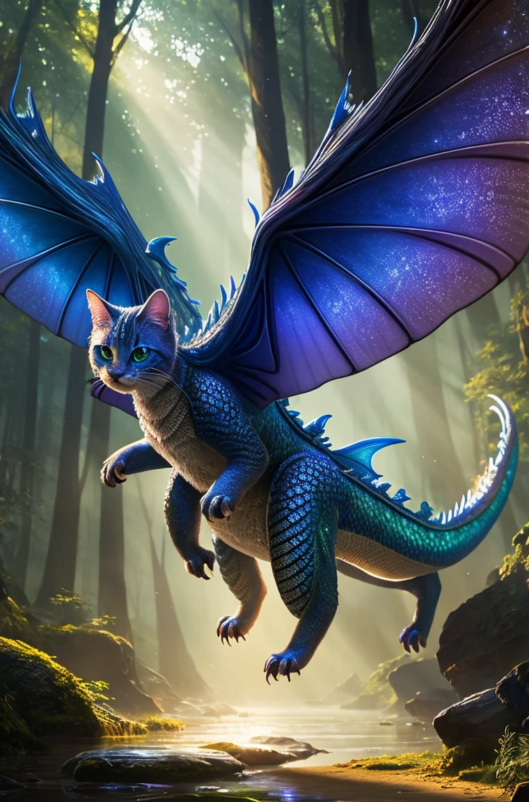 fairy wings on a little cute baby dragon with mesmerizing feature butterfly ethereal wings masterpiece, top quality, best quality, official art, beautiful and aesthetic:1.2), (1dragon), extreme detailed,(fractal art:1.3), colorful, highest detailed, (masterpiece, best quality:1.3) 1 bright-amber, blue, green cat like-eyes, professional digital painting, Unreal Engine 5. playful teasing expression, finely detailed eyes, happy mood, epic scene, epic composition, Cinematic Lighting, Volumetric Lighting, ethereal light, intricate details, extremely detailed volumetric rays. oil painting, Detailed facial features, Sunlight, bright colors, dramatic lighting, expressive eyes, High Resolution, 4K quality, Photorealistic