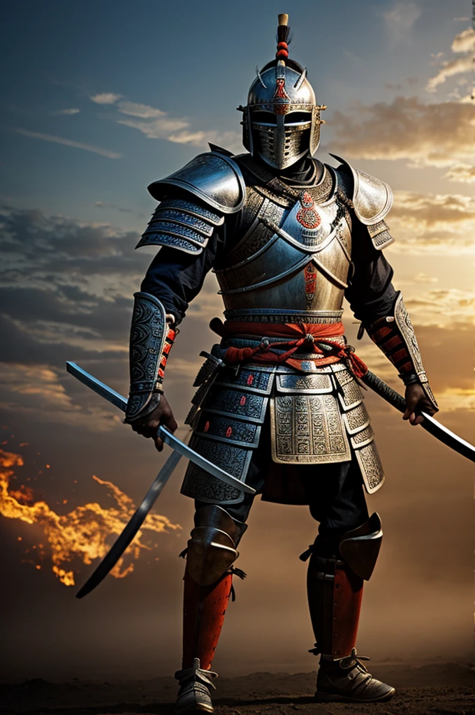 A samurai knight aztec warrior