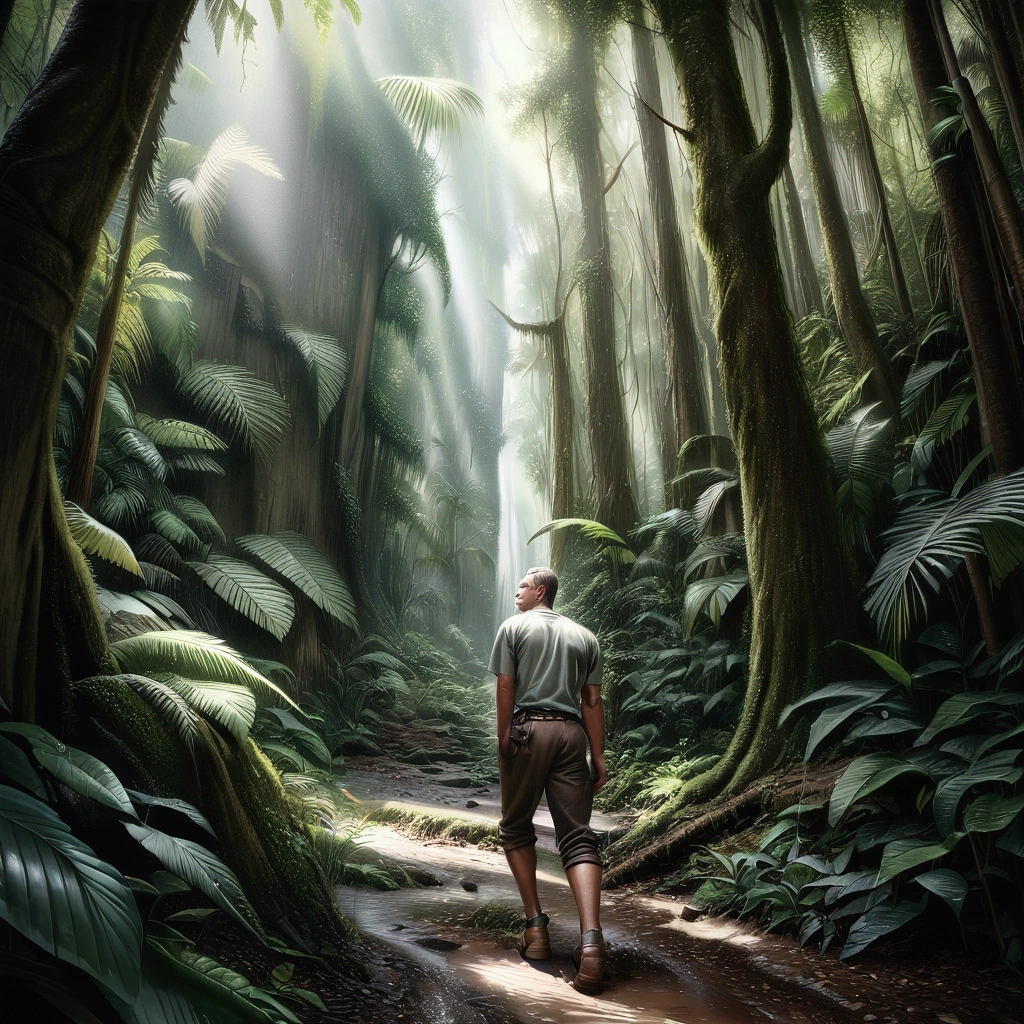 (best quality,4k,8k,highres,masterpiece:1.2),deep jungle, multiple boys exploring amazon, historical, wide shot, realistic, hyper-realistic, photorealistic,ultra-detailed,(realistic,photorealistic,photo-realistic:1.37),vivid colors,dramatic lighting,
