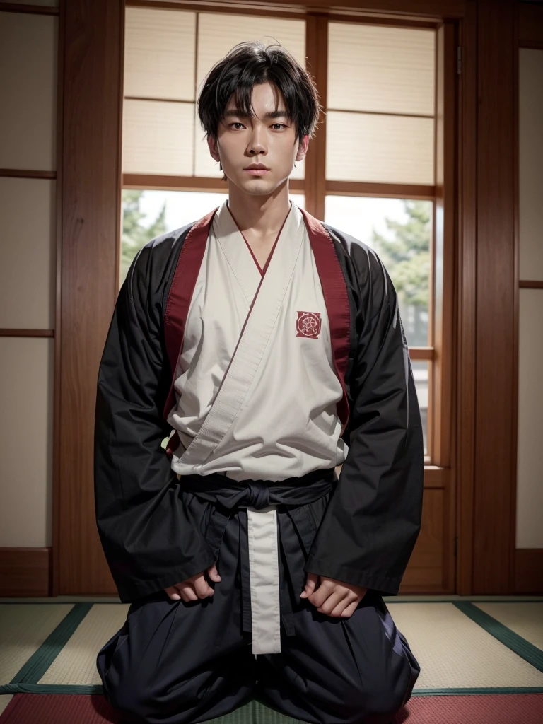 To create an outfit inspired by Satoru Gojo from "JUJUTSU KAİSEN", combined with a Japanese teacher uniform and Buddhist elements, you may consider the following details: the character is male he looks like the buddha from record of ragnarok and he is a sensei

