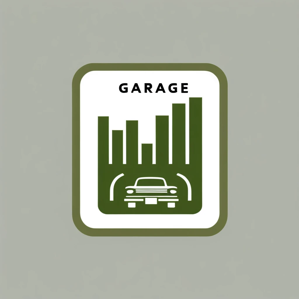 Stylish logo mark of a square garage sales company that houses cars in Japan

 The logo features a fine garage that is very stylish and cool

 Pretty cool
 Stylish design
 chic and modern design

 The logo is mainly white and the pattern is moss green

 White background