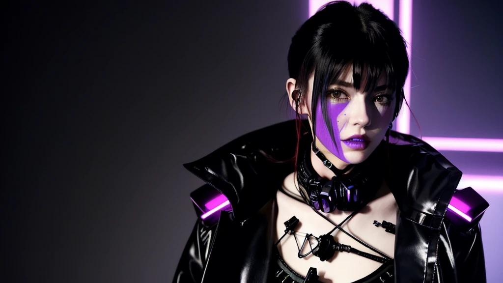 フェイスペイントをしたサイボーグのBeauty, whole body, cyber punk, Fashion Model, Beauty, Francis Bacon's painting style, BREAK Best quality
