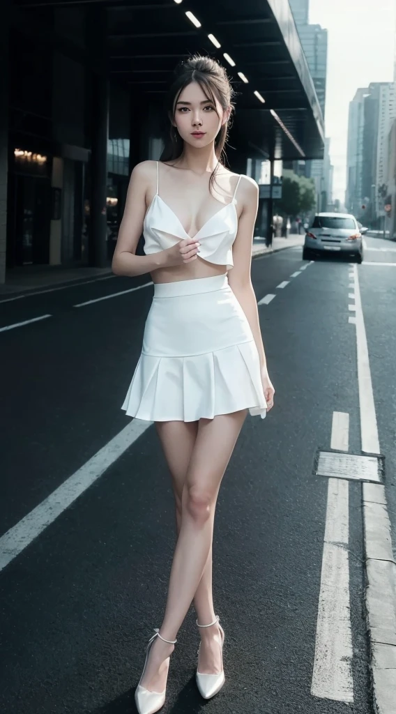 (8k, Best Quality, Masterpiece:1.2), (Realistic, Photorealistic:1.37), Ultra Detail, 1 Girl,Cute,独奏,Beautiful Detailed Sky,Date,(Blush),(Smile:1.15),(Closed Mouth)Small Breasts,Beautiful Detailed Eyes,(Long Hair: 1.2),Floating Hair NovaFrogStyle, all Body, long reg, Tank top, Whole body