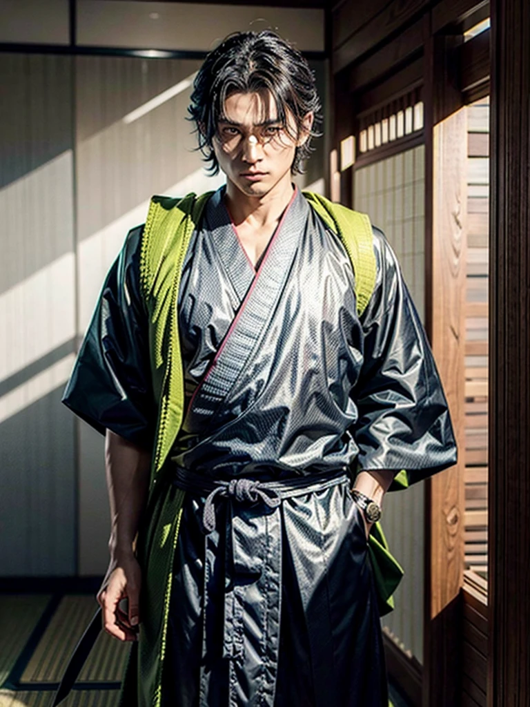 To create an outfit inspired by Satoru Gojo from "JUJUTSU KAİSEN", combined with a Japanese teacher uniform and Buddhist elements, you may consider the following details: the character is male he looks like the buddha from record of ragnarok and he is a sensei

