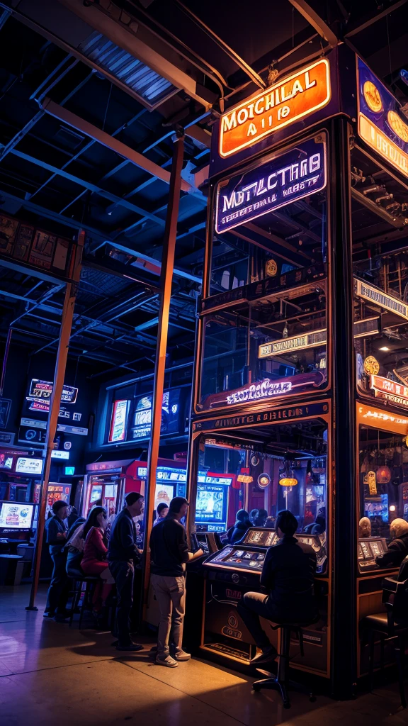 Mechanical game at night
