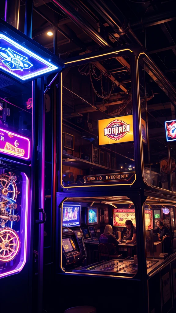 Mechanical game at night