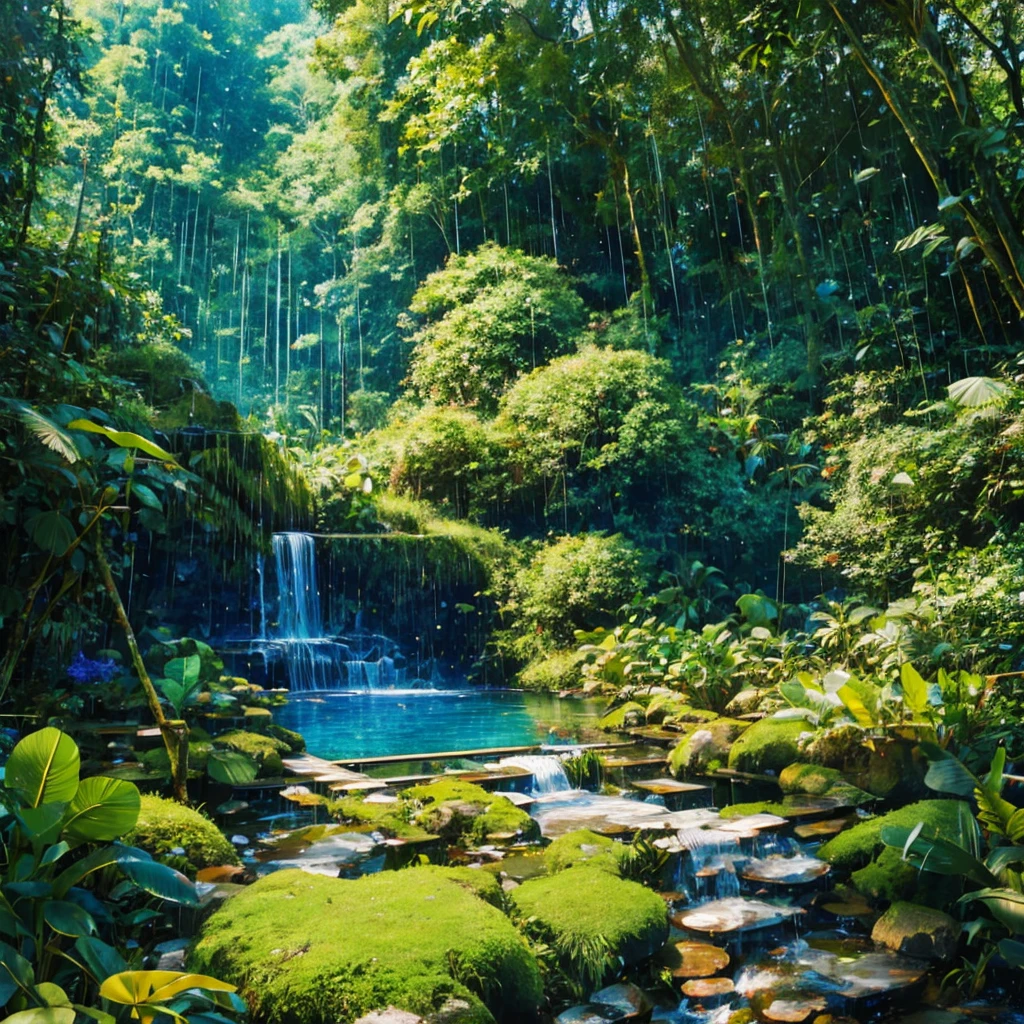 Masterpiece, ultra detailed, beautiful,Super Saturation, jungle adventure,dense forest, arcadia