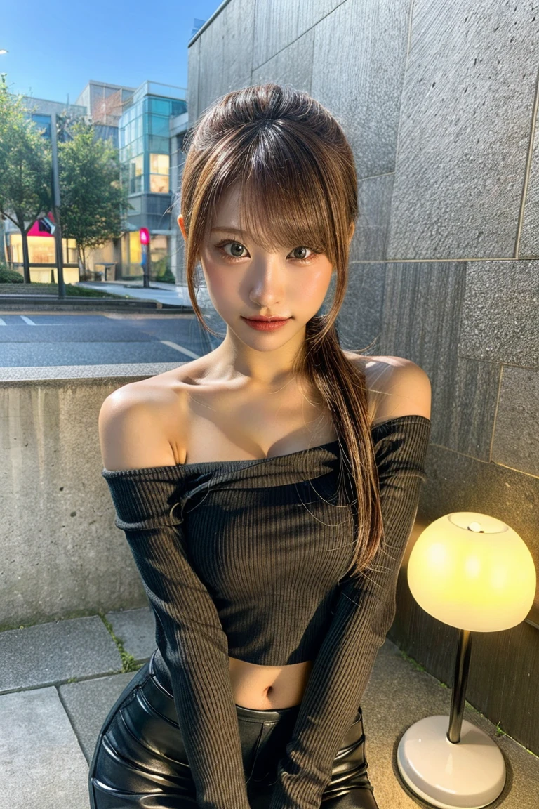 Highest quality, Tabletop, Ultra-high resolution, (Realistic:1.4), RAW Photos, One Girl, Off the shoulder, In the Dark, Deep Shadow, Modest, Cold Light, Detailed skin