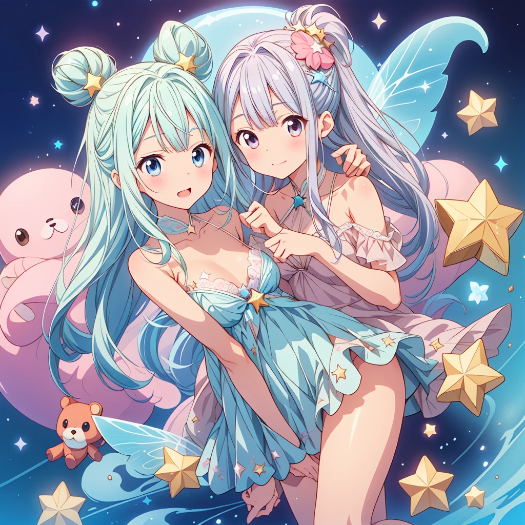 Star Fairyで白くて青いかわいい幻想の生き物、Star Fairy、stuffed toy、cg,stuffed toyにフォーカス、stuffed toy