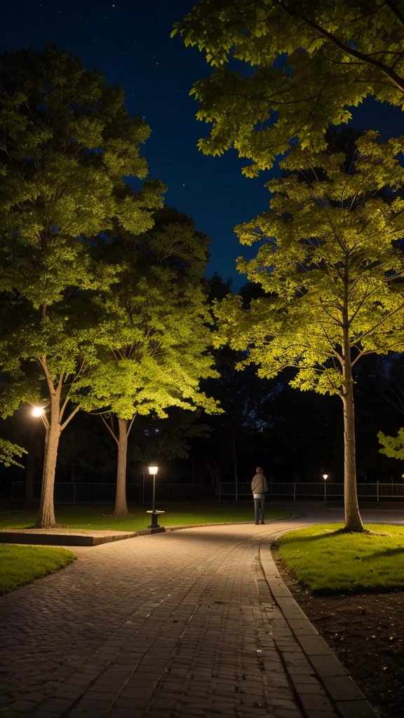 A park at night