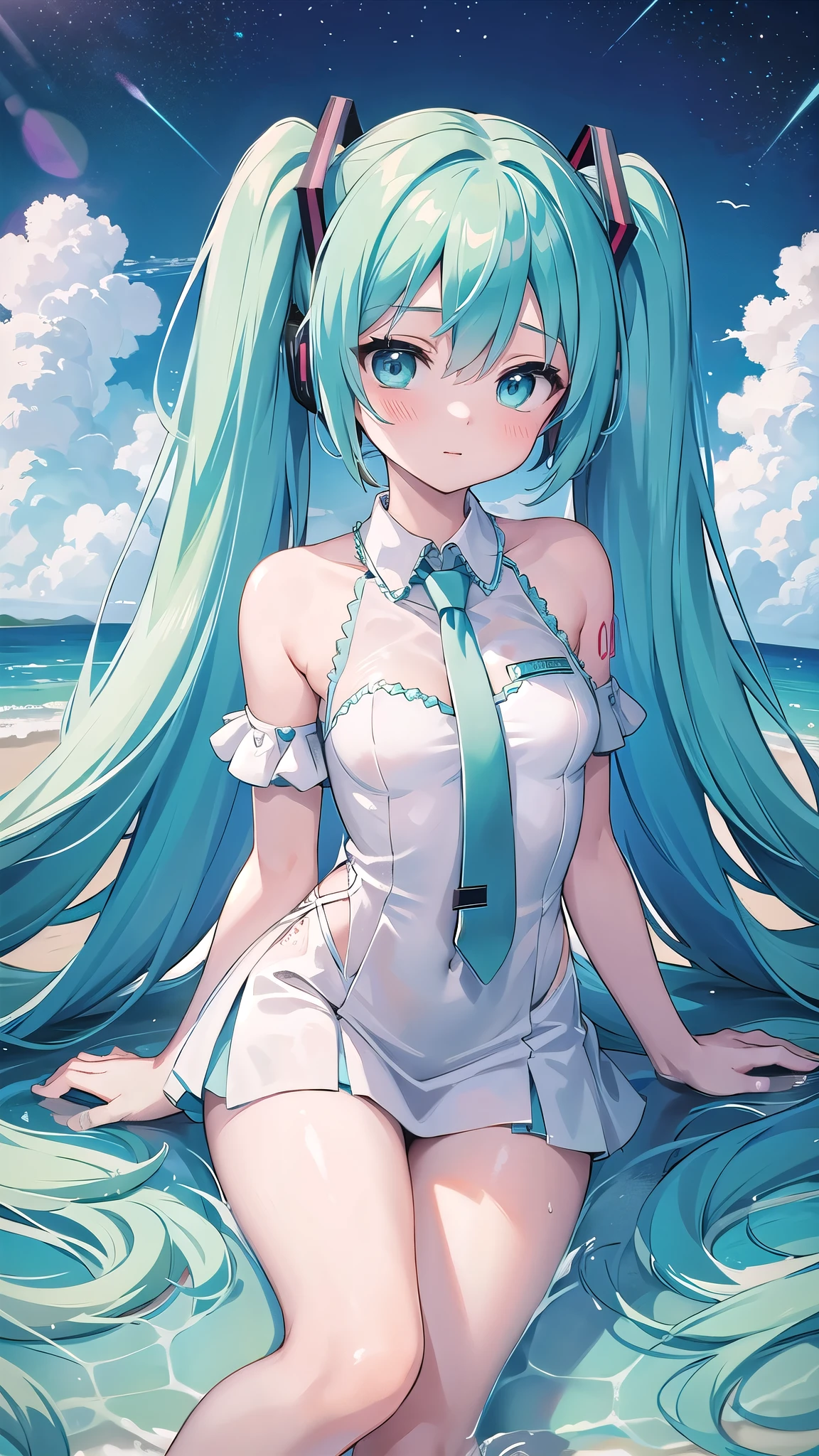 angel girl receiving me in heaven, Hatsune Miku,