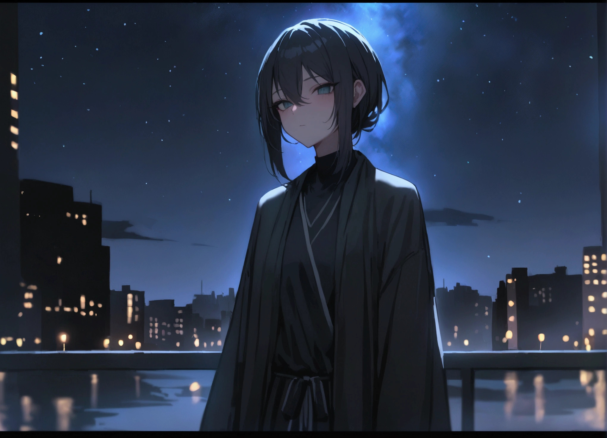 masterpiece, Anime quality, Painting:Xin Haicheng, Night Sky,backgroundのみ,Nohuman,background,