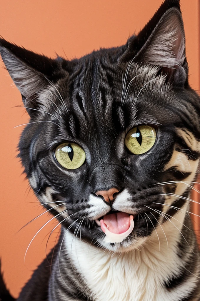 Cartoon happy man cat
