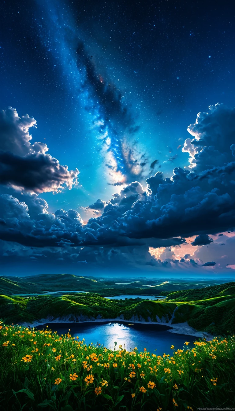 summer sky,photorealistic,highly realistic,extreme details,breathtakingly realistic,high contrast realism,high saturation realism,vibrant colors,dramatic lighting,captivating landscape,compelling storytelling,atmospheric scene,mesmerizing visuals,intricate details,strong emotions,celestial beauty,dreamlike world