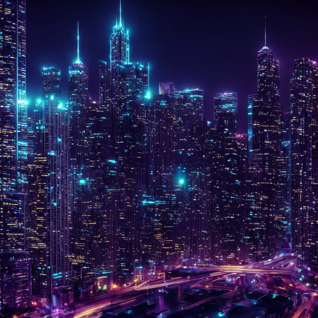 a black cat with vivid purple eyes, on top of a skyscraper in a dark gloomy city, (best quality,4k,8k,highres,masterpiece:1.2),ultra-detailed,(realistic,photorealistic,photo-realistic:1.37),black cat,cat with purple eyes,cat on skyscraper,dark city,moody cityscape,gloomy background,dramatic lighting,cinematic composition,intricate details,deep shadows,cool color tones,high contrast