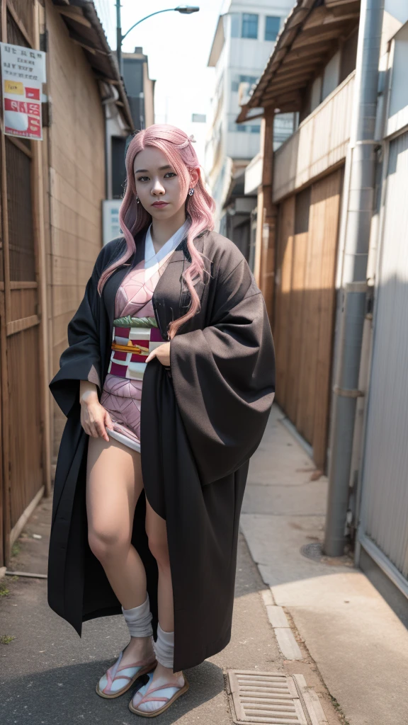 Cute Japanese woman, (), (Very cute face: 1.3), White and moisturized skin,
BREAK,
Fighter, Kung Fu fighter, Idol,
BREAK,
(Wearing cute kimono: 1.3), (Very revealing kimono), Very large earrings, Short length,
BREAK,
(Long hair), (Gray hair), (Wavy hair), (Gradient pink hair: 1.3), (Red hair at the ends),
BREAK,
(Realistic: 1.3), Masterpiece, Perfect lighting, (Ultra high resolution), (8K), (Very detailed: 1.4), (From the front), Looking at the camera, Melancholy expression, (Full body: 1.3),
BREAK,
(Japanese city streets: 1.2), (Great fire in the background),
BREAK,
(Demon Slayer: 1.4),
BREAK,
(Hellfire: 1.2), Demon,