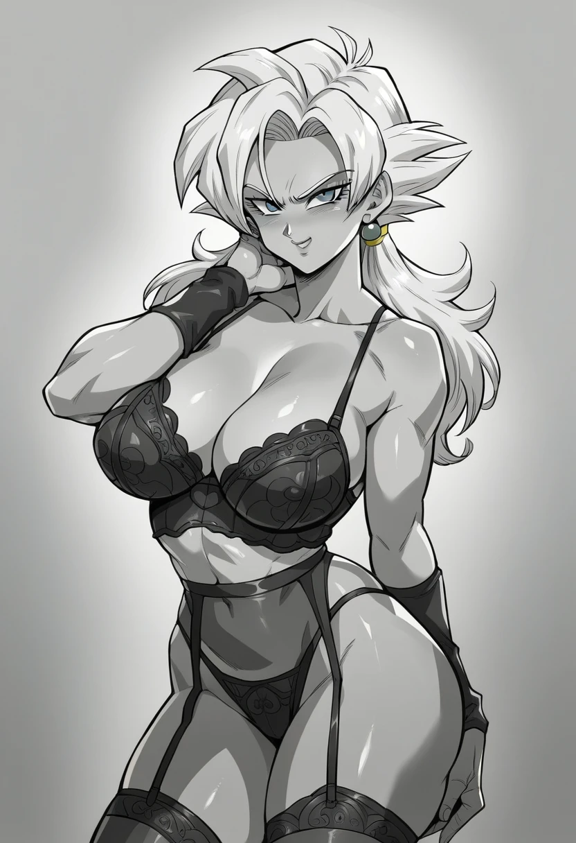 Goku, Girl, sexy, mujer Goku, dragon ball z character, sexy, detailed body, lingerie and very voluptuous body