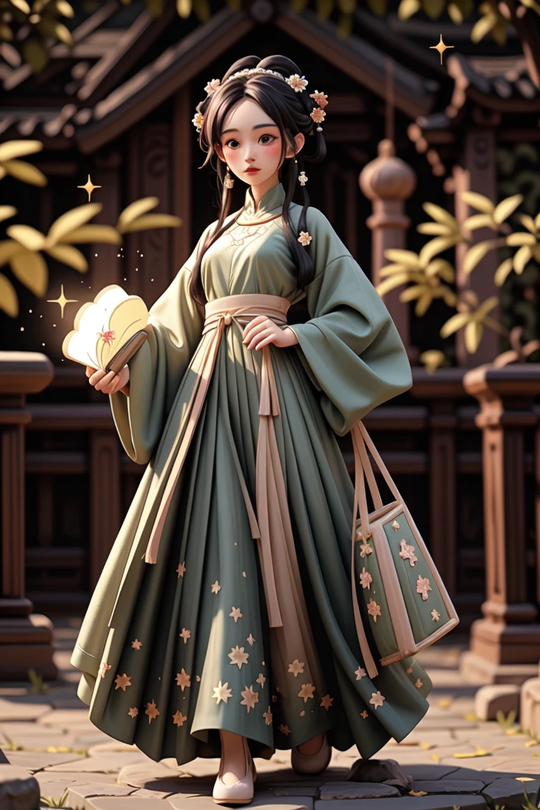 an epic colorful book cover of a 20th century young Blonde 20 year old Swedish witch, green eyes, and a black haired man, transported in Tang Dynasty times in ancient China, European face, Tang dynasty clothes, wearing colorful red hanfu, neutral expression, holding a shining magic book, in a palace room, masterpiece, best quality, trending on artstation, intricate details, eerie magical atmosphere, sparkles, epic background, Chinese palace in the background, magic sparkles, magical atmosphere