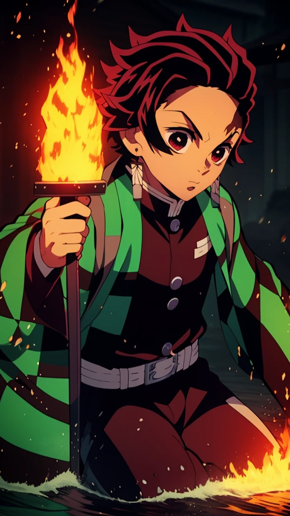 Anime character with a sword on the background of fire and water, mist, Paper Earrings, Cute guy in Demon Slayer art, Demon Slayer Art Style, demon slayer rui fanart, badass anime 8 k, Demon Slayer, Anime Key Art, 4 k manga wallpapers, kimetsu no yaiba, anime wallaper, Ultra Transparent, Ultra Detailed, very extremely beautiful, anime epic artwork, Anime Art Wallpapers 8K, Local Art