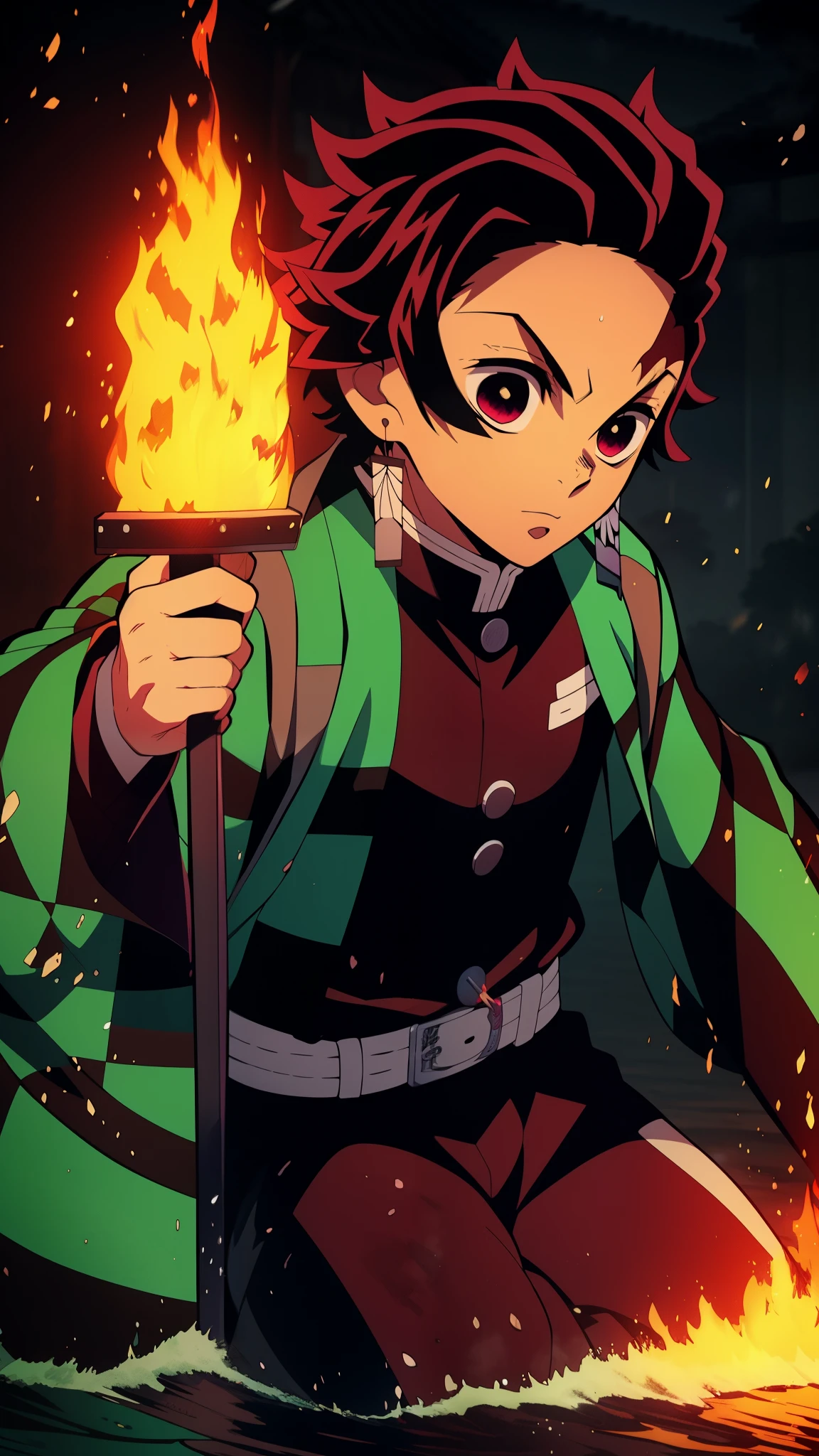 Anime character with a sword on the background of fire and water, mist, Paper Earrings, Cute guy in Demon Slayer art, Demon Slayer Art Style, demon slayer rui fanart, badass anime 8 k, Demon Slayer, Anime Key Art, 4 k manga wallpapers, kimetsu no yaiba, anime wallaper, Ultra Transparent, Ultra Detailed, very extremely beautiful, anime epic artwork, Anime Art Wallpapers 8K, Local Art