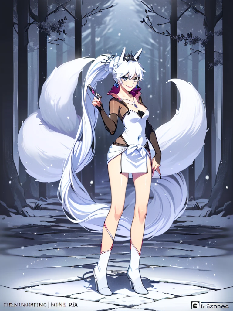 (masterpiece:1.2, best quality),  2girls, , (white fox ears), white hair, long hair, (white ornate kimono), small breast, topless, nipple, running, play, laugh, fun, dynamic pose, winter forest, snow, bright, anime minimalist, watercolor