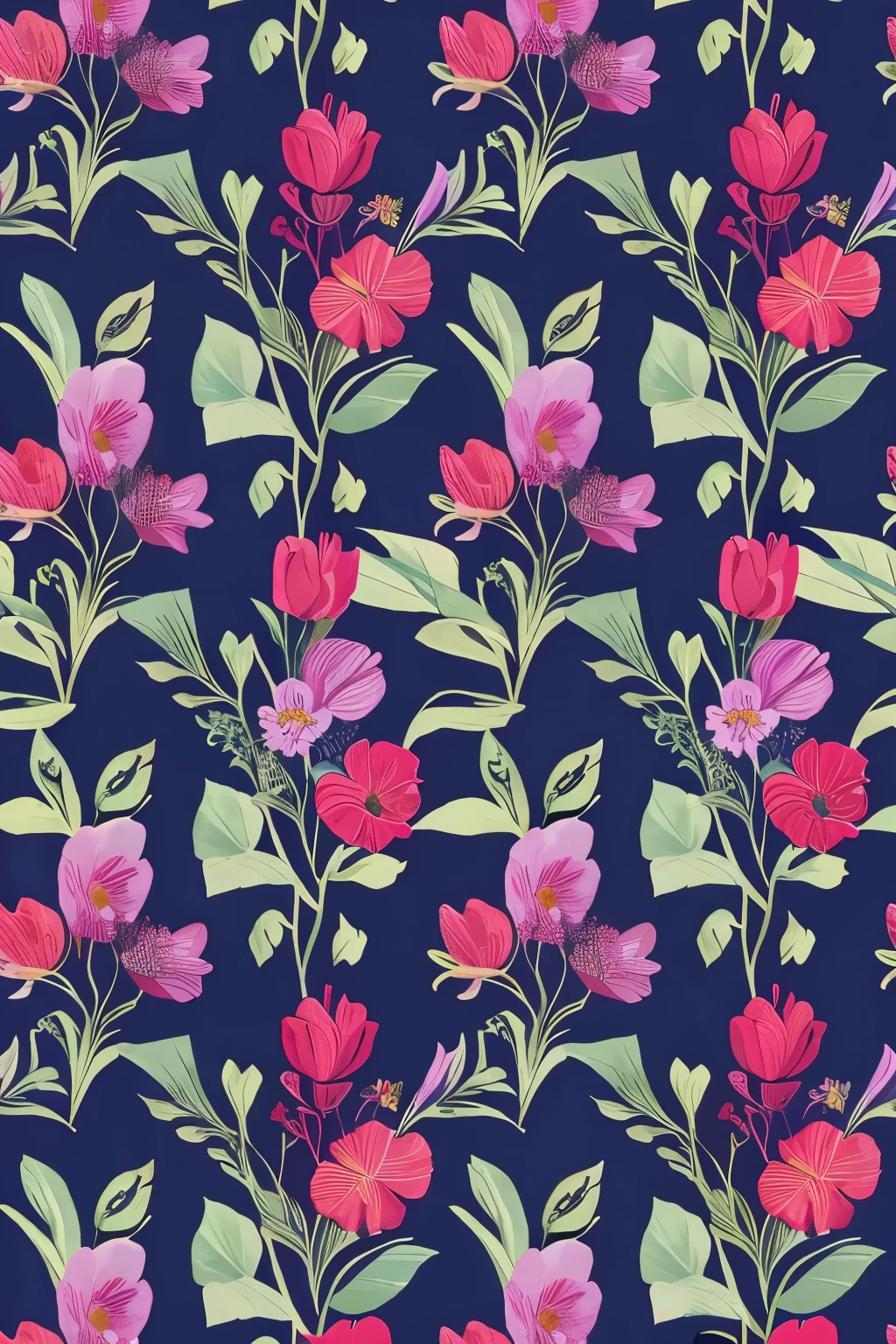 Flower field pattern　Vibrant colors　William Morris　