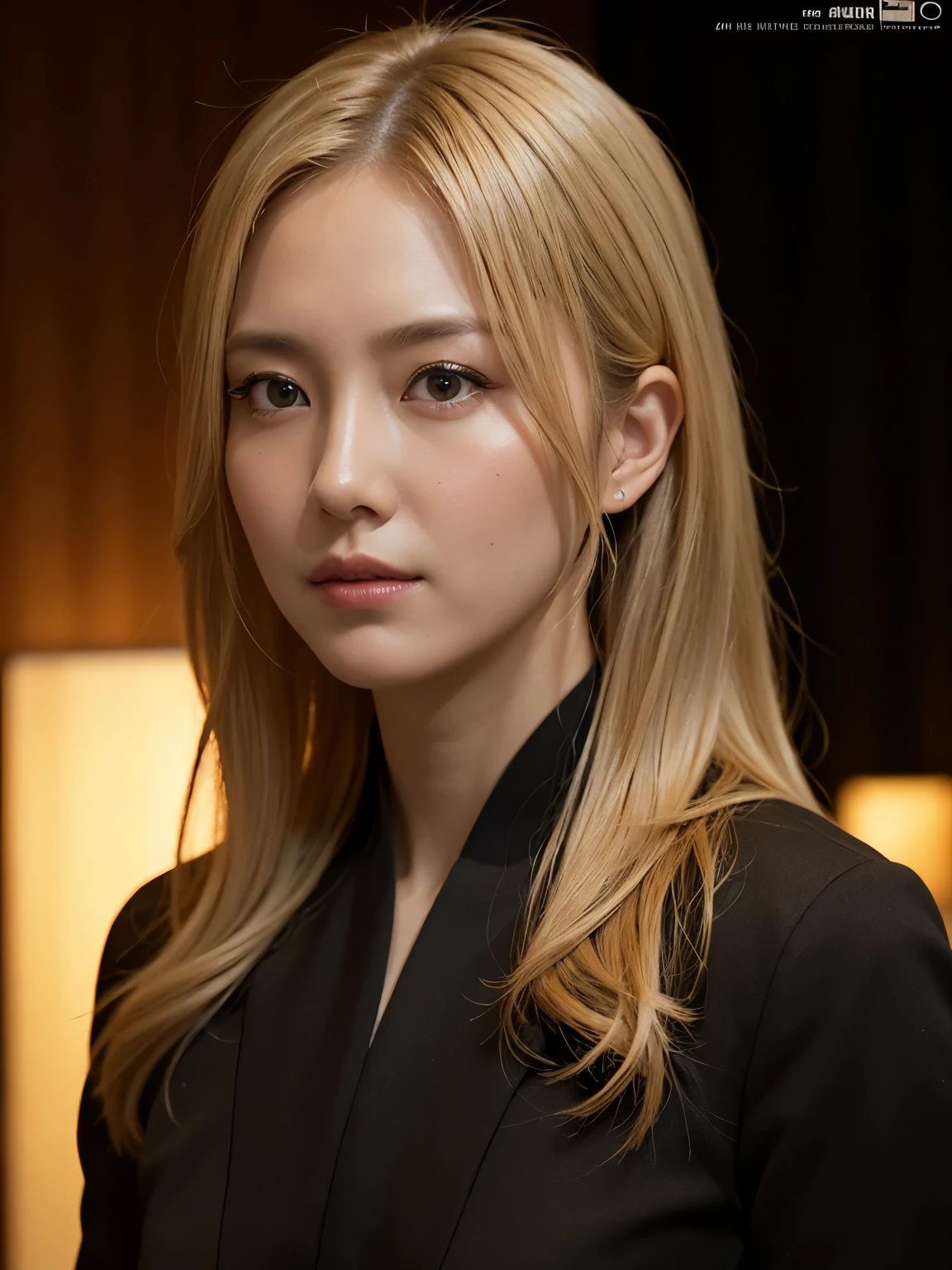 Photorealistic, Dynamic Lighting, Art Station, Poster, Volumetric lighting, Highly detailed face, 8k, One girl, darkness, Deep Shadow, Long Hair, Blonde, (Looking at the camera), ((Facing forward))