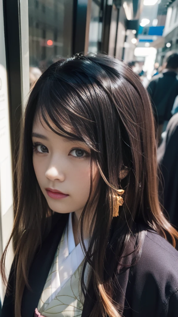 Cute Japanese female, (16 years old), (Very cute face: 1.3), White and moisturized skin,
BREAK,
Fighter, Kung Fu fighter, Idol,
BREAK,
(Wearing cute kimono: 1.3), (Very revealing kimono), Very large earrings, Short length,
BREAK,
(Long hair), (Gray hair), (Wavy hair), (Gradient hair: 1.3), (Red hair at the ends),
BREAK,
(Realistic: 1.3), Masterpiece, Perfect lighting, (Ultra high resolution), (8K), (Very detailed: 1.4), (From the front), Looking at the camera, Melancholic expression, (Full body: 1.3),
BREAK,
(Japanese city streets: 1.2),
BREAK,
(Demon Slayer: 1.4),
BREAK,
(Hellfire: 1.2), Demon,
