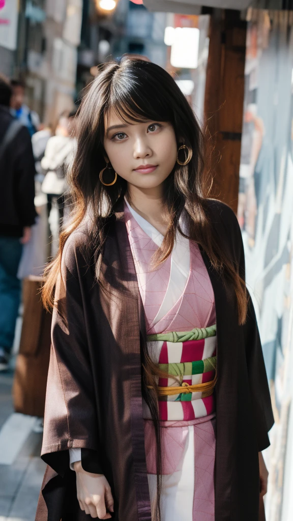 Cute Japanese female, (16 years old), (Very cute face: 1.3), White and moisturized skin,
BREAK,
Fighter, Kung Fu fighter, Idol,
BREAK,
(Wearing cute kimono: 1.3), (Very revealing kimono), Very large earrings, Short length,
BREAK,
(Long hair), (Gray hair), (Wavy hair), (Gradient hair: 1.3), (Red hair at the ends),
BREAK,
(Realistic: 1.3), Masterpiece, Perfect lighting, (Ultra high resolution), (8K), (Very detailed: 1.4), (From the front), Looking at the camera, Melancholic expression, (Full body: 1.3),
BREAK,
(Japanese city streets: 1.2),
BREAK,
(Demon Slayer: 1.4),
BREAK,
(Hellfire: 1.2), Demon,
