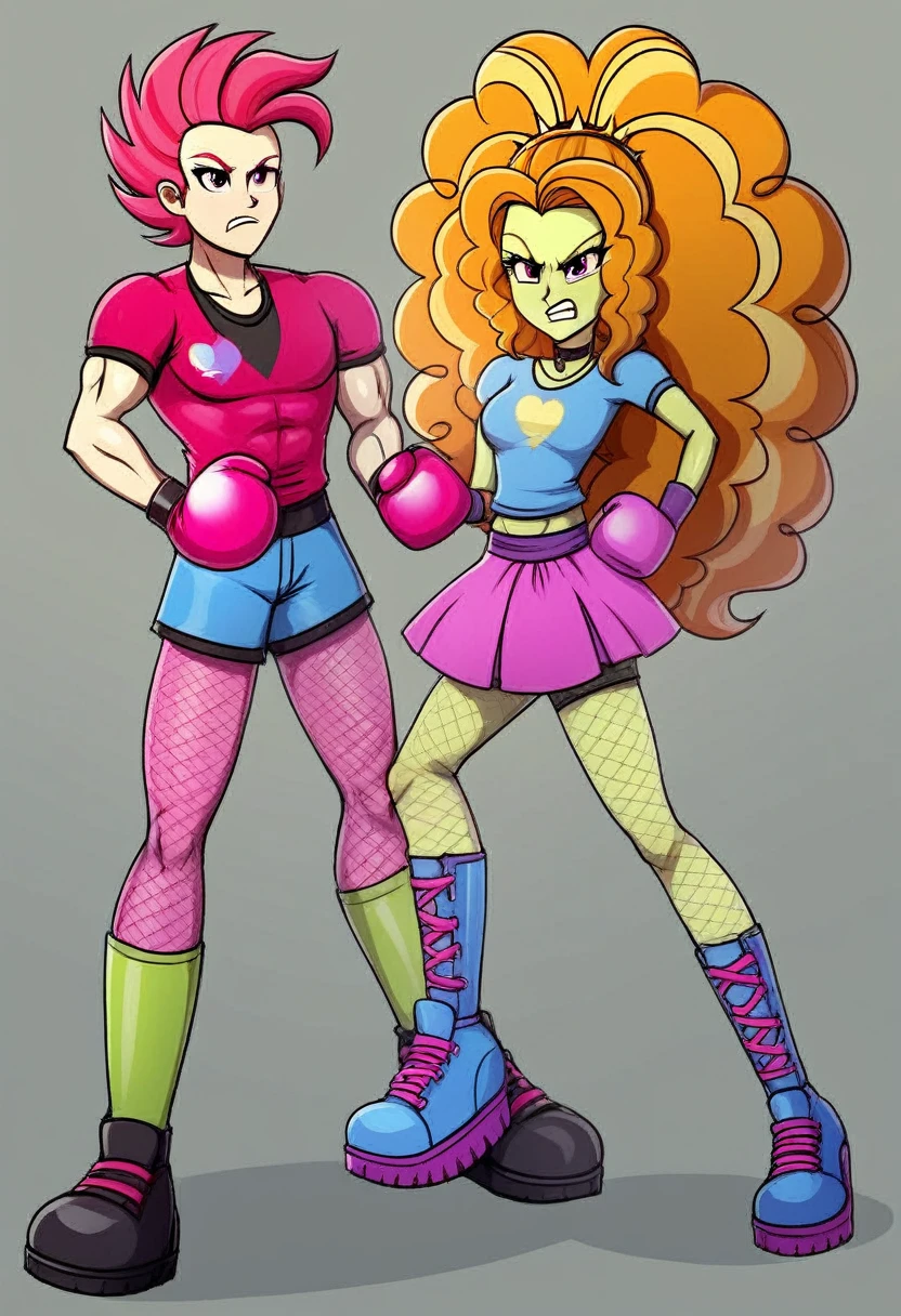 Eqg angry pinke pie at a school in in fishnet tights boxing adagio