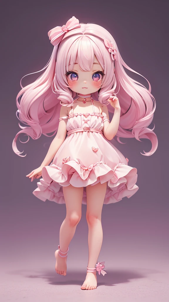 ((petite bishojo, little girl)), ((kawaii face)), ((kawaii eyes)), ((masterpiece)), ((best quality)), ((ultra detailed)), (exquisite), (depth), (crisp), (8k), (beautiful and aesthetic), (super detailed skin), ((high standard)), ((highres)), (perfect anatomy), (full body), (blush), (lipstick), ((kawaii pose)), (strap slip), (barefoot)