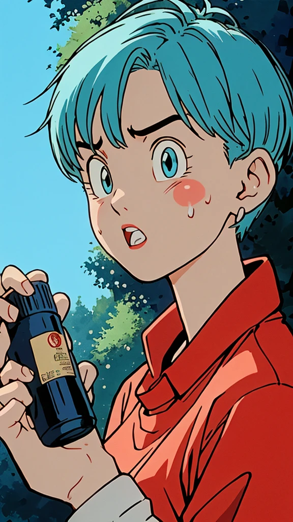 ((((masterpiece, best quality, high resolution)))), Extremely detailed 8K, 1 female, (Bulma from Dragon Ball) wearing a scientist clothes, (Ultra HD, Ultra-detailed, Highly detailed, Highly realistic, Ultra-realistic, photograph realistic), (1girl:1.5), (Realistic pony tail, blue hair), (dynamic poses), facing at camera, looking at viewer, (a serious focus face), (regular blue eyes, sharp eyes), (perky breasts:1.2), (beautiful detailed face, beautiful detailed eyes), ((slightly sweating)), (working on a mechanical invention), sweat, glow, (sunbeam, sunlight), ((cowboy shot)), laboratory background, seductive, EnvyBetterHands LoCon,