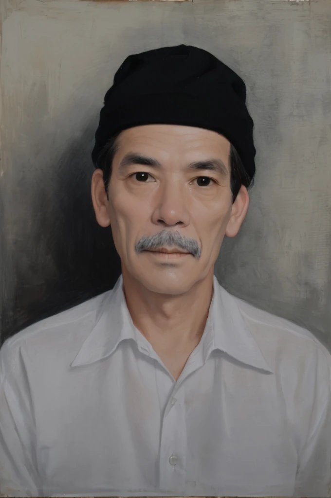 portrait of a middle-aged man wearing a black skullcap and white shirt