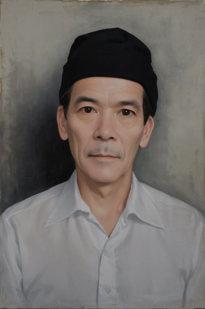 portrait of a middle-aged man wearing a black skullcap and white shirt