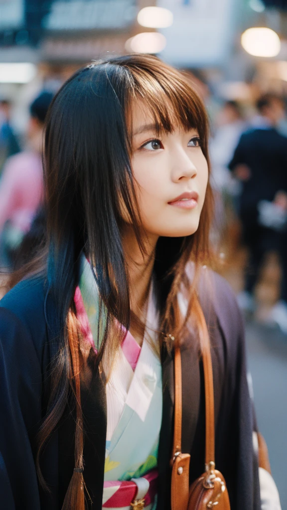 Cute Japanese female, (16 years old), (Very cute face: 1.3), White moisturized skin,
BREAK,
Idol,
BREAK,
(Wearing cute kimono: 1.3), (Very revealing kimono), Very large earrings, Short length,
BREAK,
(Fighting pose: 1.3),
BREAK,
(Long hair), (Gray hair), (Wavy hair), (Gradient hair: 1.3), (Red hair at the ends),
BREAK,
(Realistic: 1.3), Masterpiece, Perfect lighting, (Ultra high resolution), (8K), (Very detailed: 1.4), (From the front), Looking at the camera, Melancholy expression, (Full body: 1.3),
BREAK,
(Japanese city streets: 1.2),
BREAK,
(Demon Slayer: 1.4),
BREAK,
(Hellfire: 1.2), Demon,