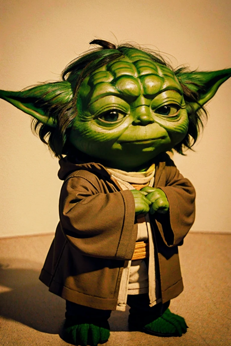short yoda with a full head of shaggy thick hair