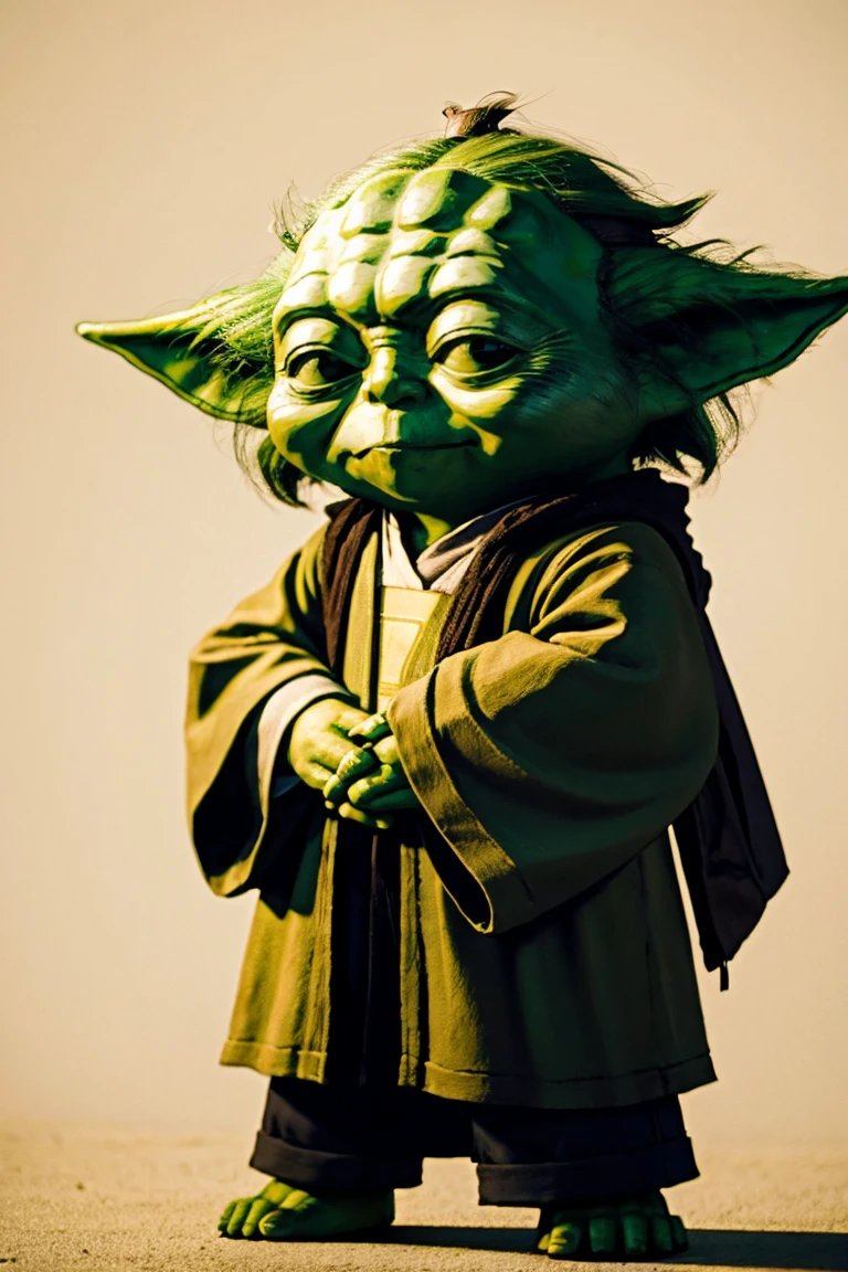 short yoda with a full head of shaggy thick hair