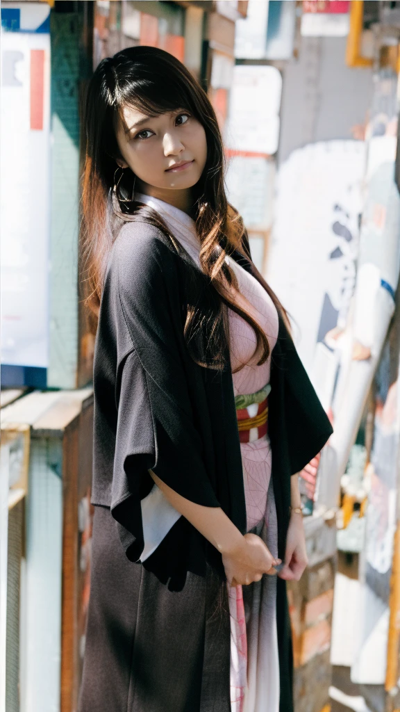 Cute Japanese female, (16 years old), (Very cute face: 1.3), White moisturized skin,
BREAK,
Idol,
BREAK,
(Wearing cute kimono: 1.3), (Very revealing kimono), Very large earrings, Short length,
BREAK,
(Fighting pose: 1.3),
BREAK,
(Long hair), (Gray hair), (Wavy hair), (Gradient hair: 1.3), (Red hair at the ends),
BREAK,
(Realistic: 1.3), Masterpiece, Perfect lighting, (Ultra high resolution), (8K), (Very detailed: 1.4), (From the front), Looking at the camera, Melancholy expression, (Full body: 1.3),
BREAK,
(Japanese city streets: 1.2),
BREAK,
(Demon Slayer: 1.4),
BREAK,
(Hellfire: 1.2), Demon,