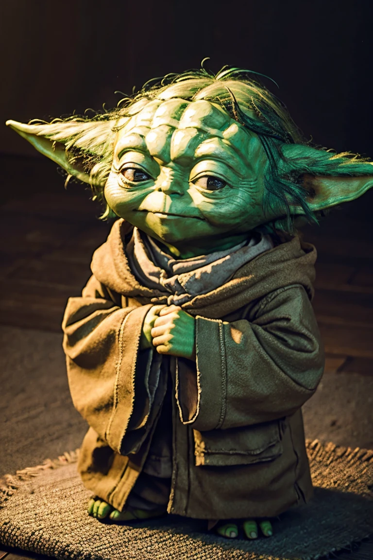 short yoda with a full head of shaggy thick hair