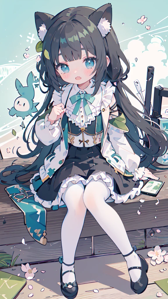 idol, yuri, bishoujo,masterpiece,best quality,official art,extremely detailed CG unity 8k wallpaper, ((Shark-shaped matcha green hood,Hoodie,zipper)),light cherry blossom powder long hair, blunt bangs, nose blush , embarrassed , shy, aqua eyes, beautiful detailed eyes, crying with eyes open, aqua eyes, narrowed eyes,shark Deep Matcha Green hood ,lace-trimmed legwear, white legwear, ((frilled white Silk Stockings)),((no shoes)),((top-down_bottom-up)),