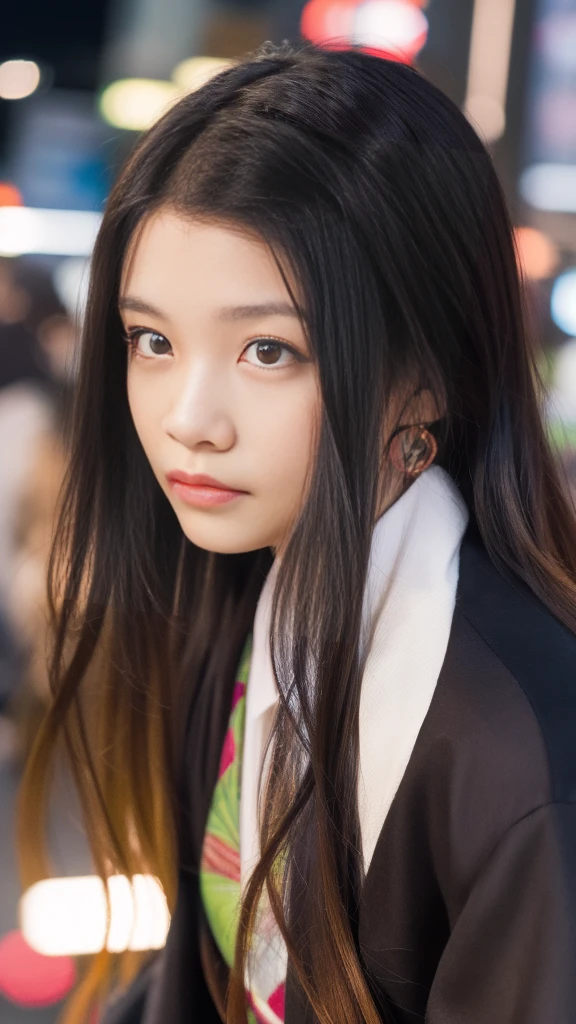 Cute Japanese female, (), (Very cute face: 1.3), White moisturized skin,
BREAK,
Idol,
BREAK,
(Wearing cute kimono: 1.3), (Very revealing kimono), Very large earrings, Short length,
BREAK,
(Fighting pose: 1.3),
BREAK,
(Long hair), (Gray hair), (Wavy hair), (Gradient hair: 1.3), (Red hair at the ends),
BREAK,
(Realistic: 1.3), Masterpiece, Perfect lighting, (Ultra high resolution), (8K), (Very detailed: 1.4), (From the front), Looking at the camera, Melancholy expression, (Full body: 1.3),
BREAK,
(Japanese city streets: 1.2),
BREAK,
(Demon Slayer: 1.4),
BREAK,
(Hellfire: 1.2), Demon,