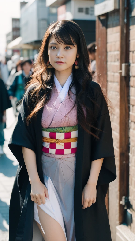 Cute Japanese female, (), (Very cute face: 1.3), White moisturized skin,
BREAK,
Idol,
BREAK,
(Wearing cute kimono: 1.3), (Very revealing kimono), Very large earrings, Short length,
BREAK,
(Fighting pose: 1.3),
BREAK,
(Long hair), (Gray hair), (Wavy hair), (Gradient hair: 1.3), (Red hair at the ends),
BREAK,
(Realistic: 1.3), Masterpiece, Perfect lighting, (Ultra high resolution), (8K), (Very detailed: 1.4), (From the front), Looking at the camera, Melancholy expression, (Full body: 1.3),
BREAK,
(Japanese city streets: 1.2),
BREAK,
(Demon Slayer: 1.4),
BREAK,
(Hellfire: 1.2), Demon,