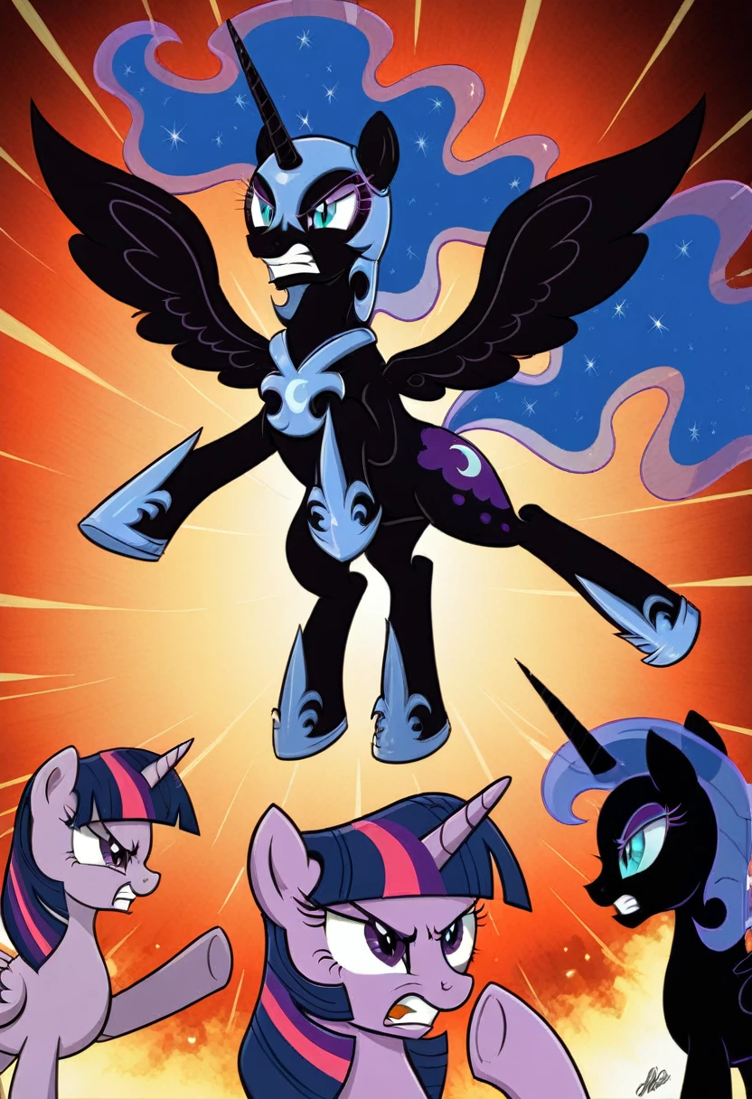 Pony angry nightmare moon in stands Twilight Sparkle' fight