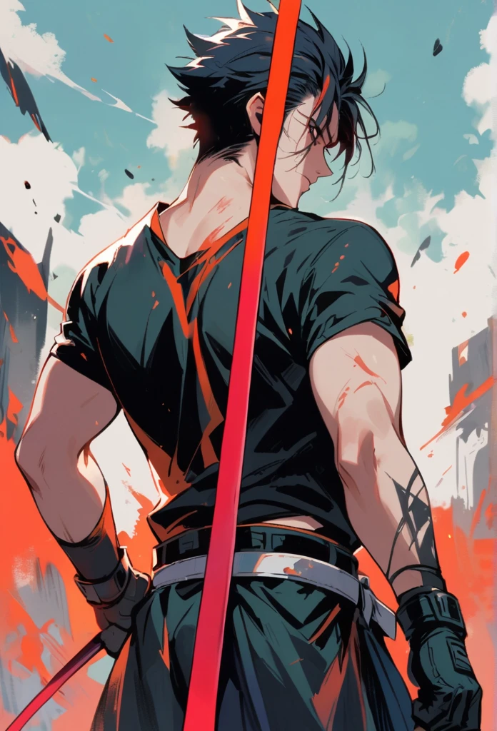 A boy who was careless during a fight and got slashed in the back