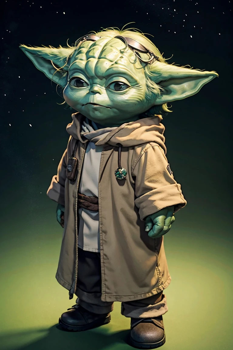 short yoda with a full head of shaggy thick hair