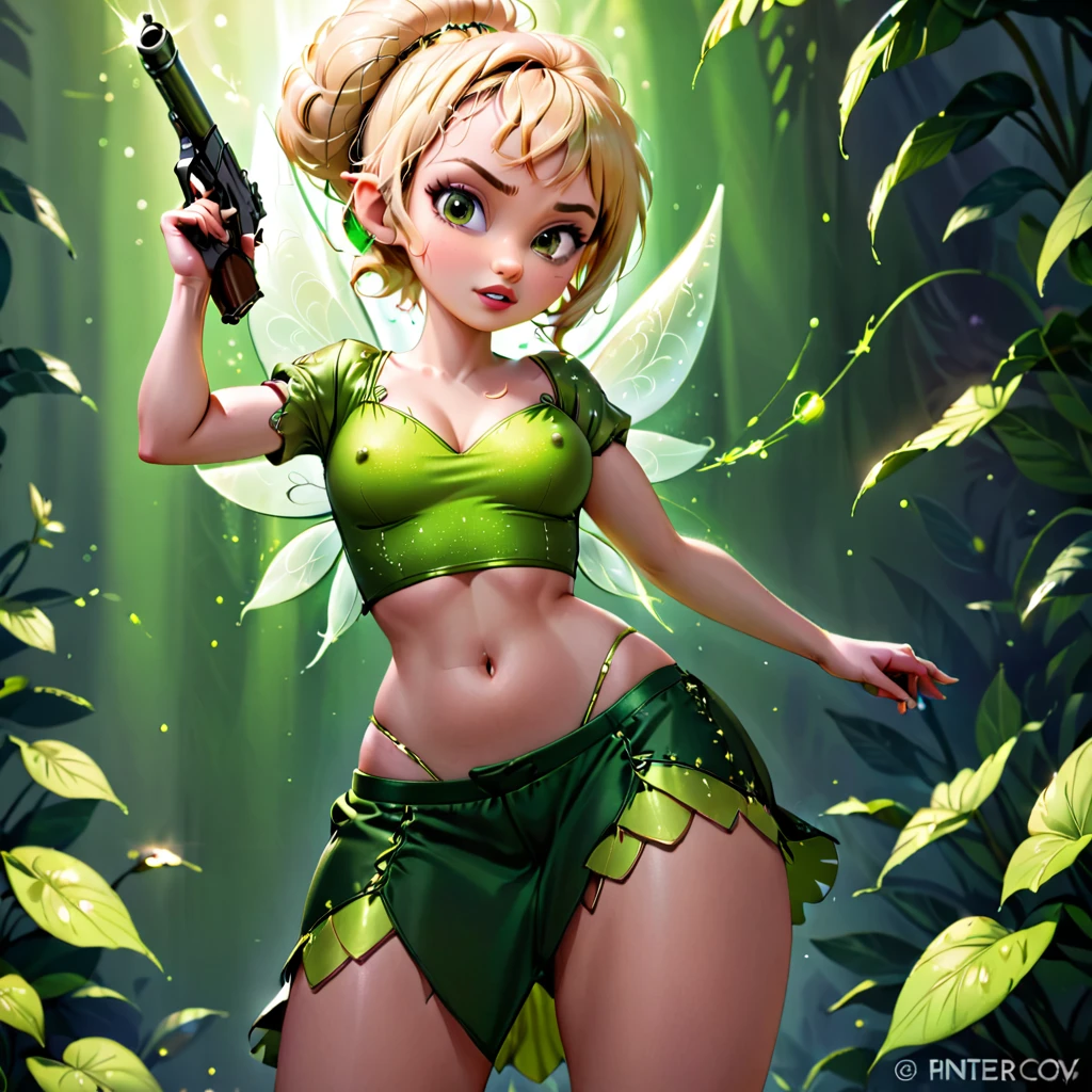 Badass Tinkerbell  with belly and gun