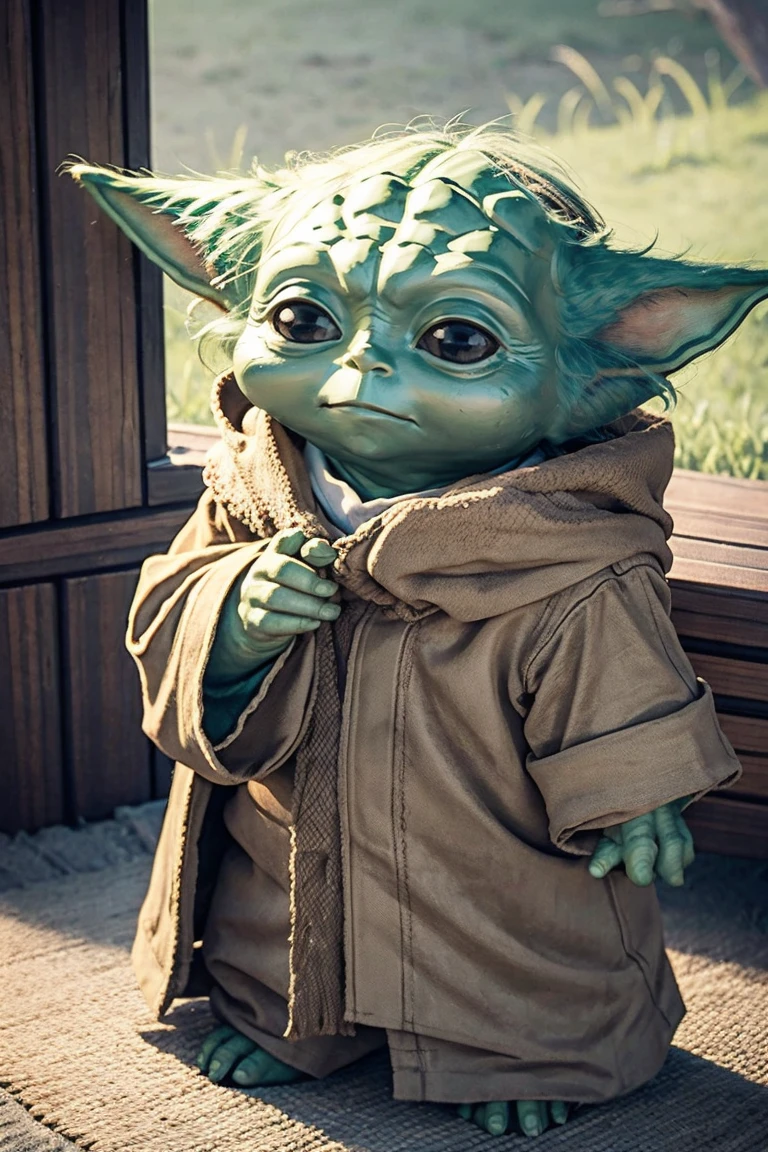 short yoda with a full head of shaggy thick hair