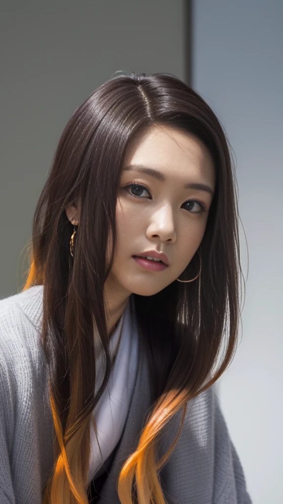 Cute Japanese female, (16 years old), (Very cute face: 1.3), White moisturized skin,
BREAK,
Idol,
BREAK,
(Wearing cute kimono: 1.3), (Very revealing kimono), Very large earrings, Short length,
BREAK,
(Fighting pose: 1.3),
BREAK,
(Long hair), (Gray hair), (Wavy hair), (Gradient hair: 1.3), (Red hair at the ends),
BREAK,
(Realistic: 1.3), Masterpiece, Perfect lighting, (Ultra high resolution), (8K), (Very detailed: 1.4), (From the front), Looking at the camera, Melancholy expression, (Full body: 1.3),
BREAK,
(Japanese city streets: 1.2),
BREAK,
(Demon Slayer: 1.4),
BREAK,
(Hellfire: 1.2), Demon,