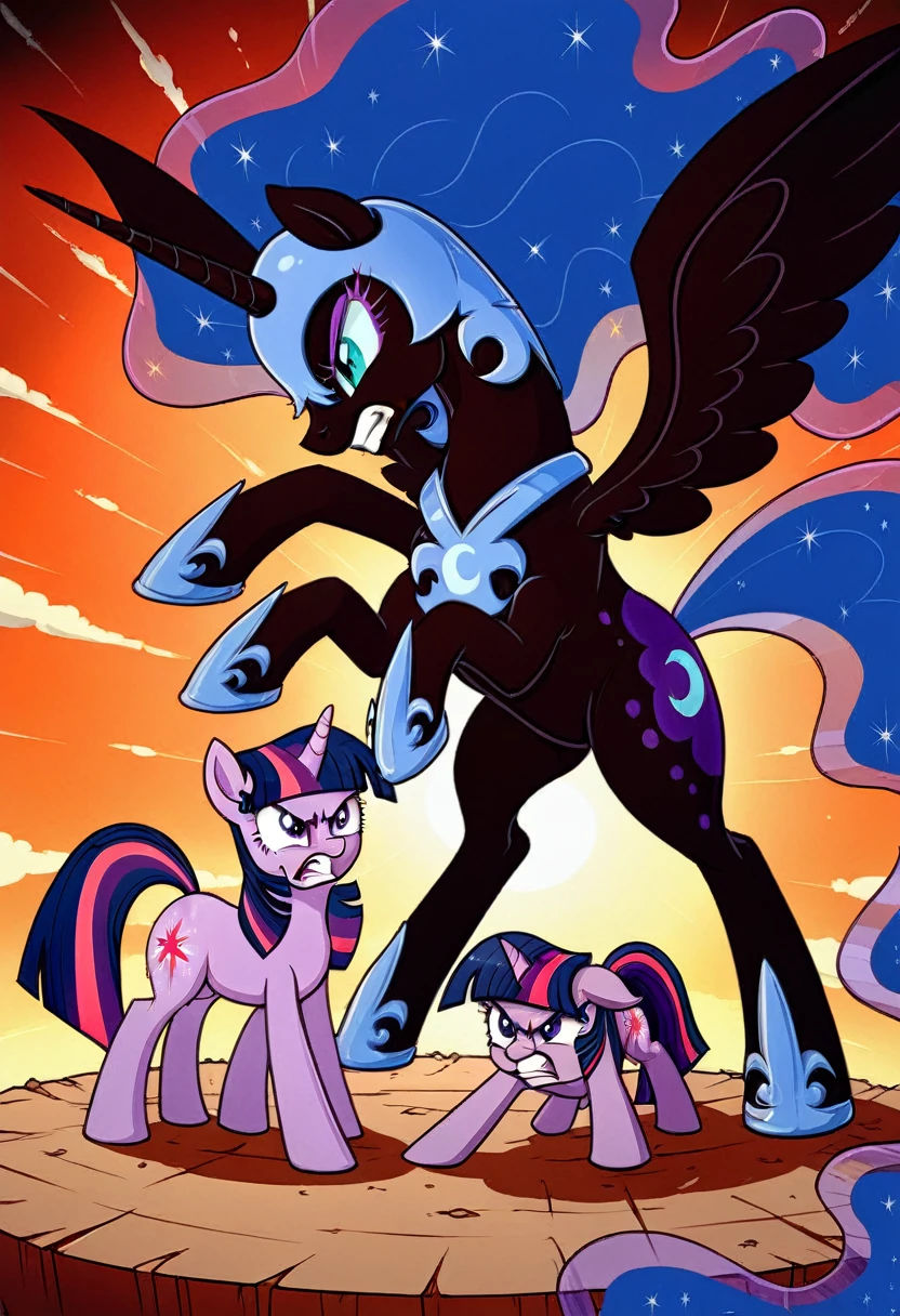Pony angry nightmare moon in stands Twilight Sparkle' fight