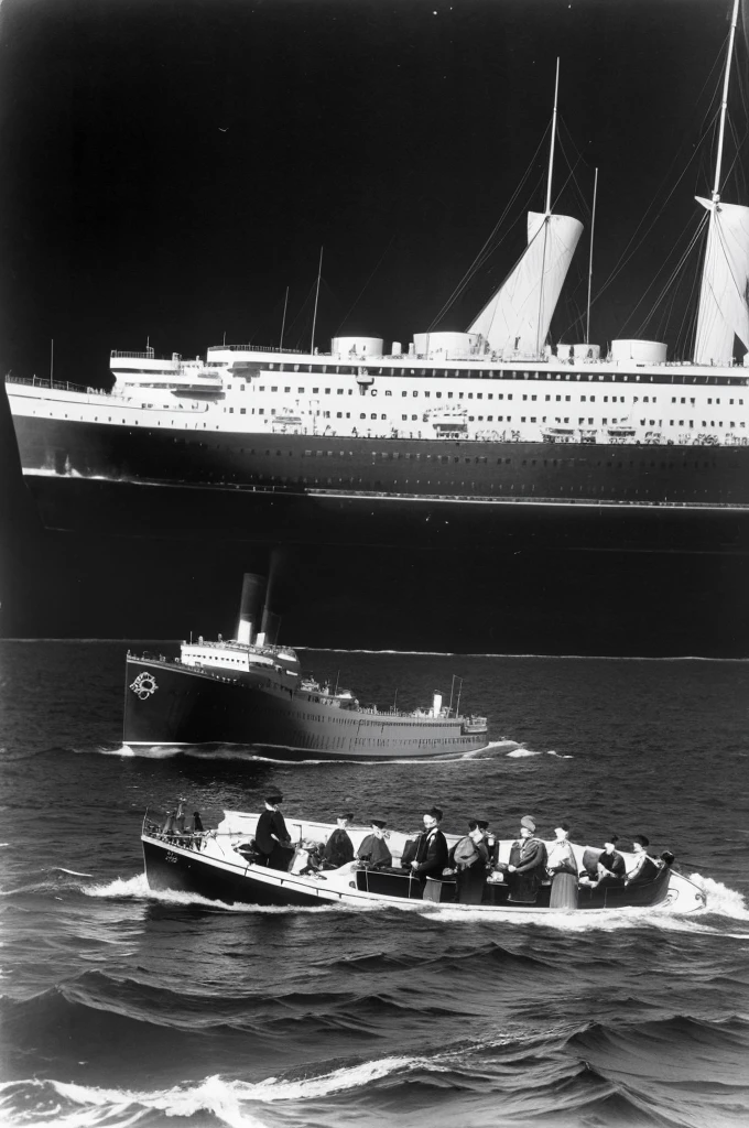 Passengers drowning in the sinking of the Titanic in 1912